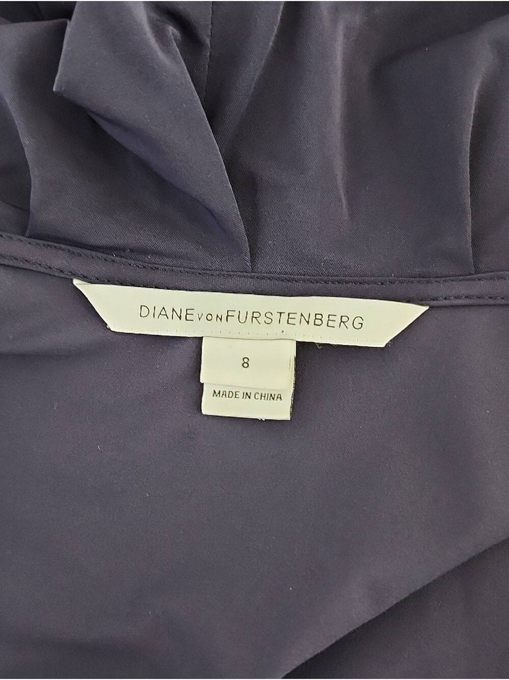 Diane Von Furstenberg Womens Bethania Navy Ruffle Collar Wrap Mini Dress Size 8 - Picture 3 of 8